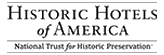 I can describe it: a logo reading &ldquo;Historic Hotels of America&rdquo; with a small subtitle &ldquo;National Trust for Historic Preservation&rdquo; beneath. It&rsquo;s a black-and-white banner.
